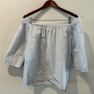 Madewell Striped Shirt in Blue and White Size M